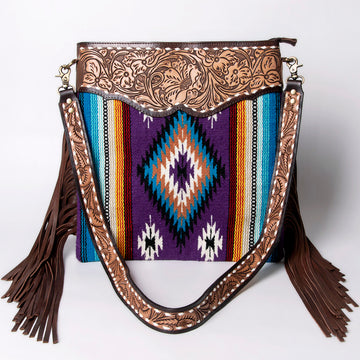 American Darling Cross Body Hand Tooled Saddle Blanket Genuine Leather Western Women Bag Handbag Purse | Crossbody for Cute